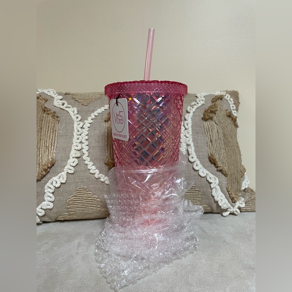 Blush Pink Diamond Cut Tumbler/Cup - Picture 2 of 4
